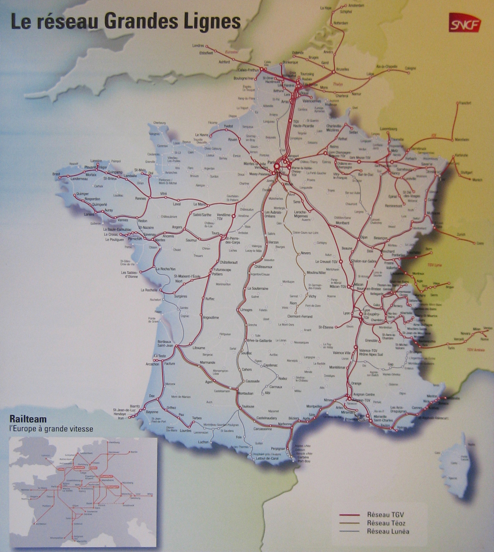 Pain Points Liés À La Carte Europe Sncf Railteam high speed Europe